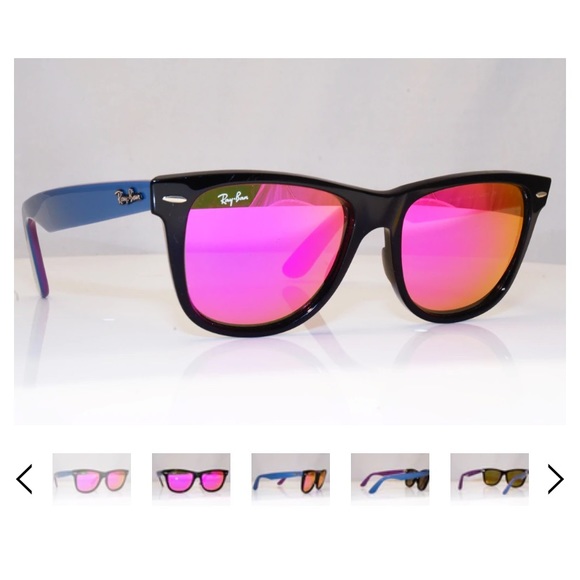 Ray-Ban Other - Ray Ban Wayfarer RB2140 1174/4T Black, Lilac, Blue, Mirror Lenses EUC
